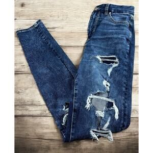 American Eagle Curvy Super Hi-Rise Jegging Jean Sz 0 Distressed Torn Dream Jean